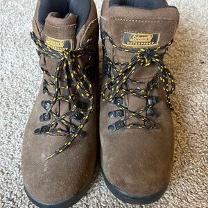 Coleman Brown Hiking Boots with Yellow Laces